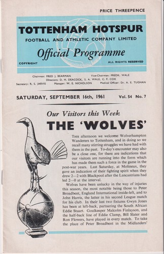 1961 tottenham hotspur - hotspur, v