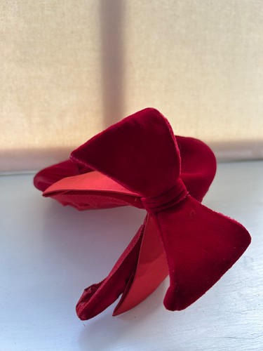 Vintage 1950s red velvet - , hat