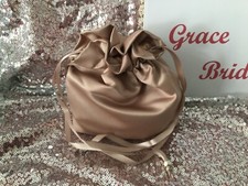 COFFEE DUCHESS SATIN DOLLY BAG