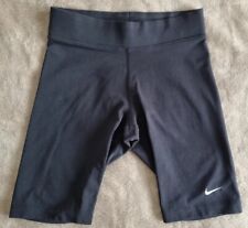 Girls Womens Nike Black Lycra Cycle Shorts Size S 26-29" With Embroidered Logo