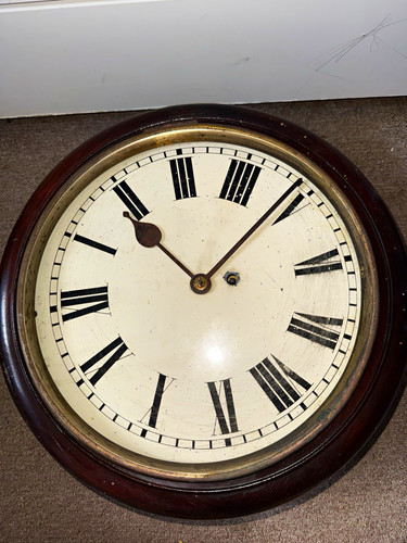 Round wooden wall - wooden, clock,
