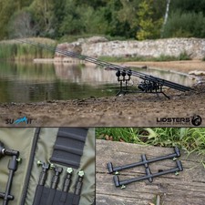 Summit x Lidsters Carp Fishing Rod Pod UK Made Aluminium Green Adjustable 3 Rods