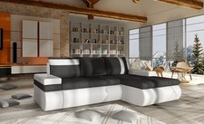 L-Shaped Corner Sofa Bed with Storage New Springs Many Colours OSLO MINI