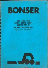 Bonser Forklift Truck 50D, 60D, 70, 50DH, 60DH, 70DH Series MKIII Parts Manual
