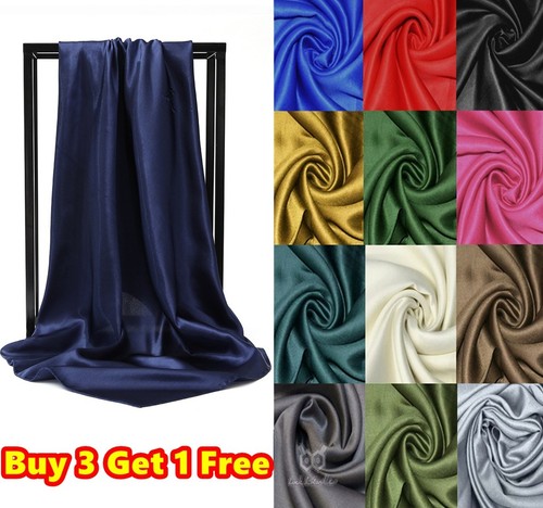 Large 90cm satin square scarf - large,