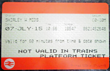 SHIRLEY WEST MIDLANDS  -  British Railway PLATFORM TICKET - Window 48