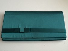 Emerald green teal satin - /,