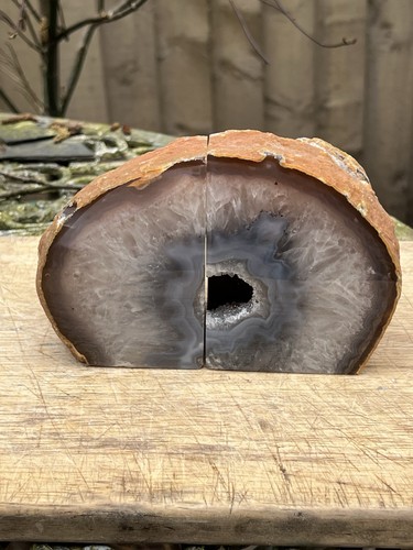 Agate bookends large heavy - large,