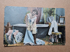 OLD POSTCARD WOMAN BATHROOM RISQUE BATH HUMOUR PS 232
