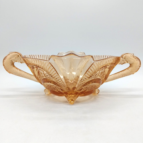Art deco pink glass serpent - art,