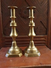 Large antique pair of brass