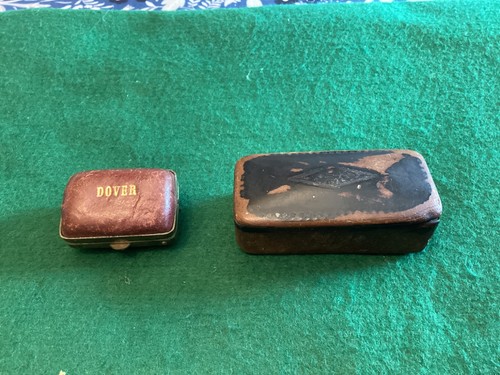 Antique papier mache snuff - antique, box