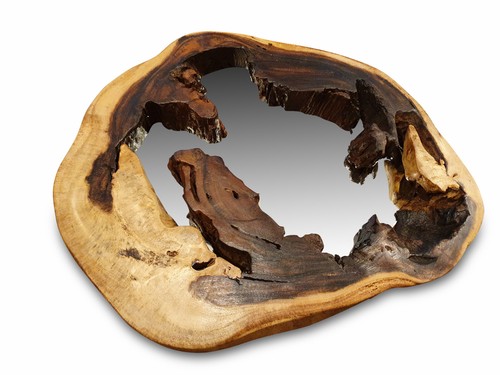 Wall mirror wood - mirror, slice