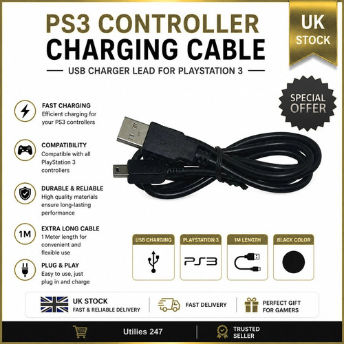 Ps3 controller charging cable - ps3,