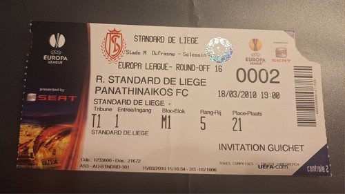 Ticket standard liege - 09/0,