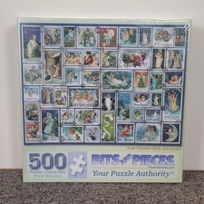 Bits And Pieces Puzzle Angel Stamps Quilt Jigsaw By Barbara Behr 500 Piece New