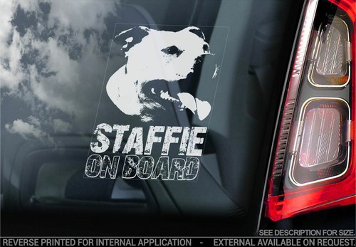 Staffie car sticker - car,
