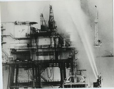 Bravo Ekofisk After Blow Out North Sea Oil Rig 1977 Press Photo