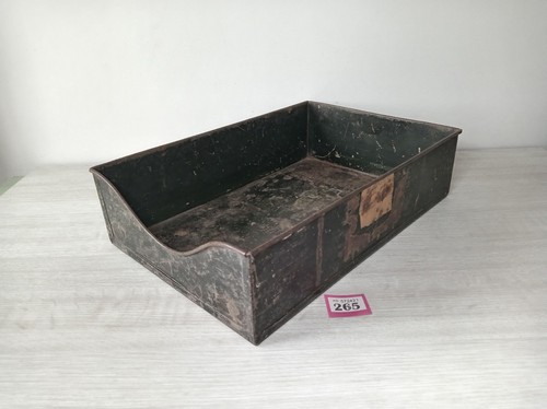 Vintage metal desk - vintage, paper