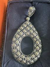 Authentic John Hardy Sterling Silver & 18K Gold Dot Teardrop Pendant