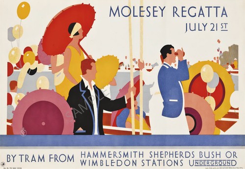 Vintage railway poster molesey - railway,
