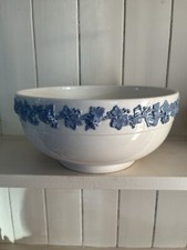 Wedgewood  Queensware Embossed Blue on White Large 9 ins Fruit Bowl