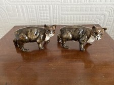 Two Rushton Pottery Manx Cat
