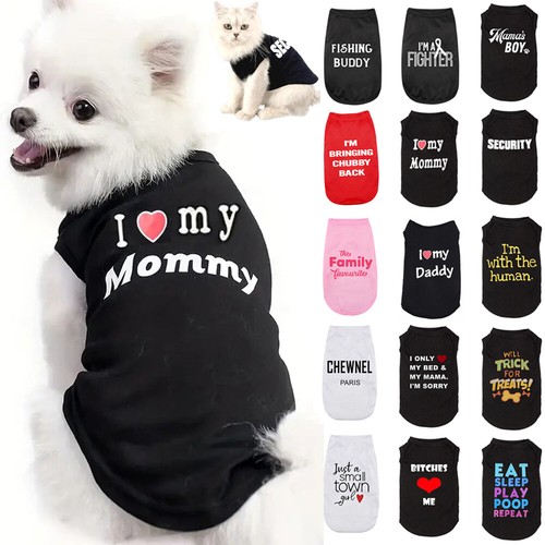 Pet dog letter shirt black - dog,