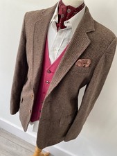 VTG mens C.S. &CO BROWN WOOL COUNTRY CHECK TWEED HACKING SPORTS JACKET BLAZER 42