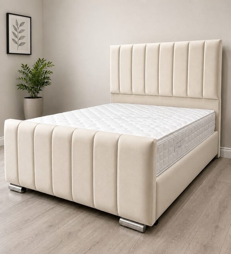 Ottoman panel grey plush - ottoman,