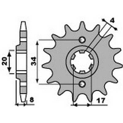 Pbr chain sprocket 520 - chain,