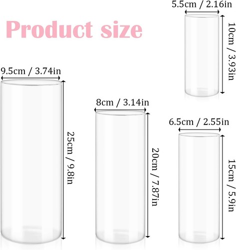 Set clear glass cylinder - glass,