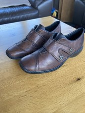 Rieker Antistress Women's Brown Leather easy closure Low Heel Shoes Size 39 NEW