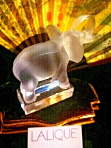 Lalique crystal large elephant - lalique,