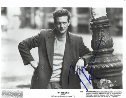 Mickey rourke autographed - mickey,