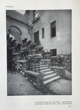 Art Nouveau House Entrance in Budapest in Hungary - Antique Print 1913