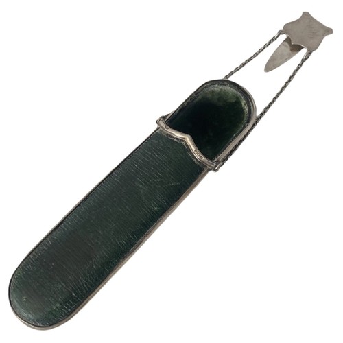 Fine silver mounted leather - silver,