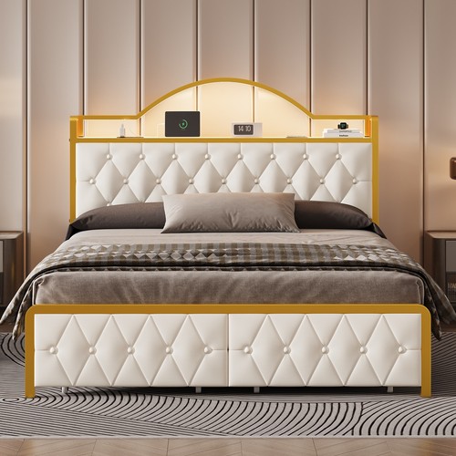 Upholstereded bed frame with - frame,