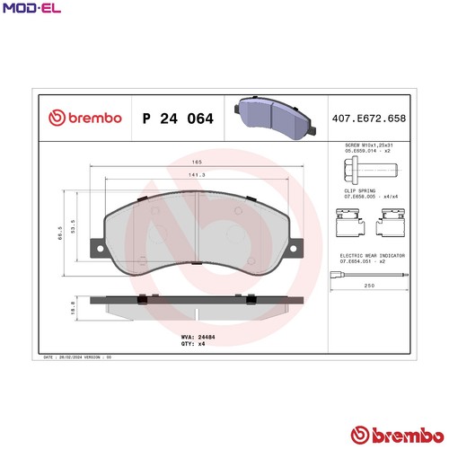 Brake pad set - pad, disc