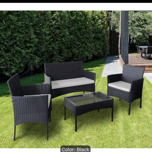 4pc black rattan effect - 4pc,
