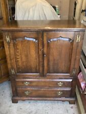 Solid English Oak Tv Cabinet In Good Used Condition Measures
