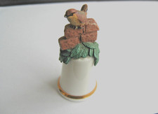 Sterling Classic Ceramic 3D  Wren Thimble