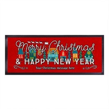 Bar Runner | Christmas Festive Houses | Personalised Xmas Table Decoration