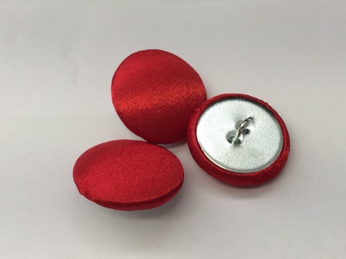 Red satin fabric - red, buttons