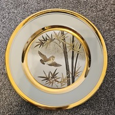 VINTAGE 1983 CHOKIN CARVED BIRD & BAMBOO YOSHINOBU HARA LTD EDI 9.5” PLATE 3269
