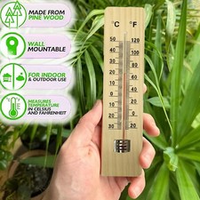 Wall wooden thermometer - wooden,