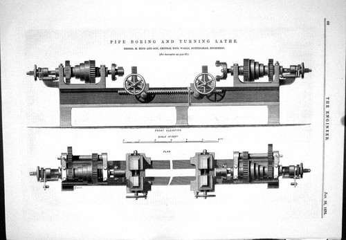 Old pipe boring turning - boring, lathe