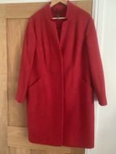 Ladies M&S Boucle Coat Size 12 NWOT Red