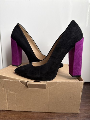 Zara contrast heel court shoes - contrast,