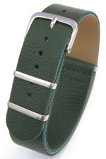 20mm Leather Green For Nato Military Army Diver G10 Watch Strap Band